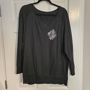 Cute black sweatshirt with rose